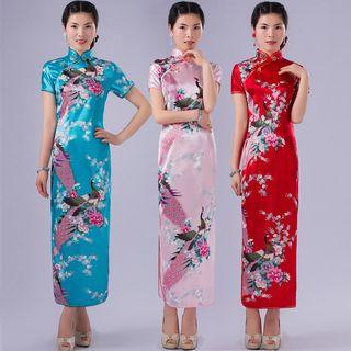 Short Sleeve Embroidered Qipao
