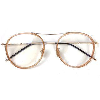 Retro Oversized Metal Frame Eyeglasses