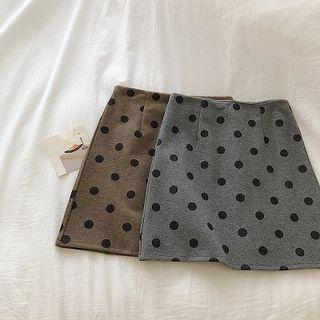 Polka Dot Acrylic High-waist A-line Skirt