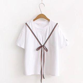 Short-sleeve Stripe Detail T-shirt