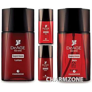 Charm Zone - Deage Red-wine Superman Set: Skin 130ml + Lotion 130ml + Skin 25ml + Lotion 25ml