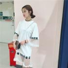 Mesh Panel Bell-sleeve T-shirt Dress