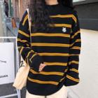Tiger Embroidered Striped Sweater