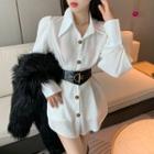 Puff-sleeve Shirt / Belt / Set