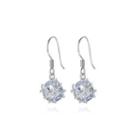 Fashion Simple Geometric Circle Cubic Zirconia Earrings Silver - One Size