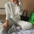 Set: Cropped Asymmetrical Sweatshirt + Sweatpants