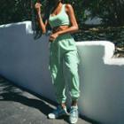 Set: Plain Tank Top + Harem Sweatpants