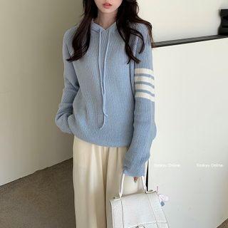 Knit Hoodie Dress Sky Blue - One Size