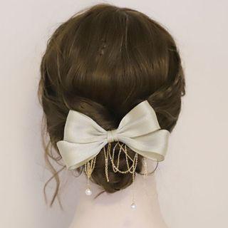 Ribbon / Flower / Faux Pearl Hair Clip