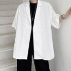 Elbow-sleeve Embossed Jacket