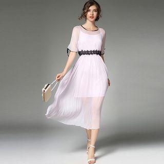 Set: Chiffon Midi Dress + Slipdress