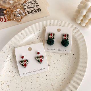 Square / Heart Argyle Acrylic Earring