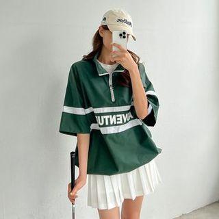 Letter Print Anorak Sweatshirt
