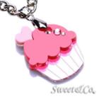 Sweet&co Mini Silver-fuchsia Cupcake Crystal Necklace Silver - One Size