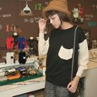 Drop-shoulder Color-block Sweater