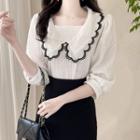 Chelsea-collar Lace-trim Blouse