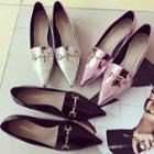 Metallic Pointed Flats