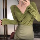 V-neck Wrapped T-shirt