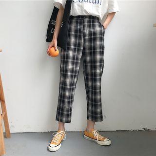 Crop Plaid Harem Pants