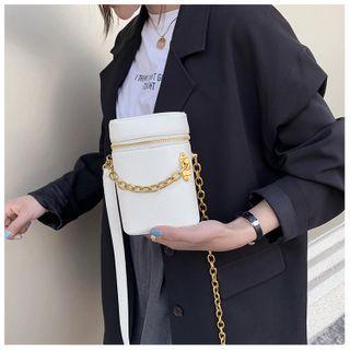 Croc Grain Chained Bucket Bag