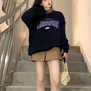 Lettering Sweatshirt / Mini Skirt / Shirt