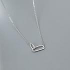 Sterling Silver Hollow Geometrical Necklace Silver - One Size