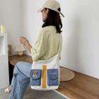 Color Panel Crossbody Tote Bag