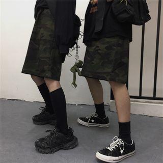 High-waist Camouflage Wide-leg Shorts