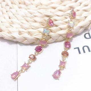 Faux Crystal Dangle Earring S925 Silver Needle - As Shown In Figure - One Size