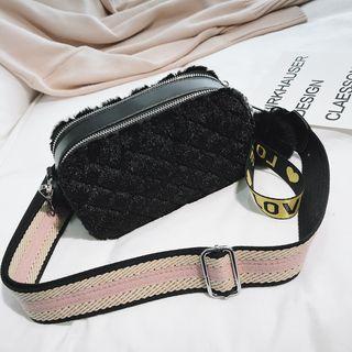 Quilted Furry Crossbody Bag