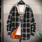 Long-sleeve Plaid Fleece-lining Shirt