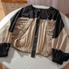 Two-tone Open-front Jacket Gold & Black - One Size