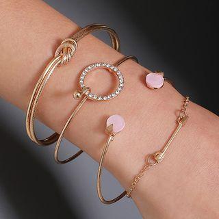 Set Of 4: Open Bangles & Bracelet