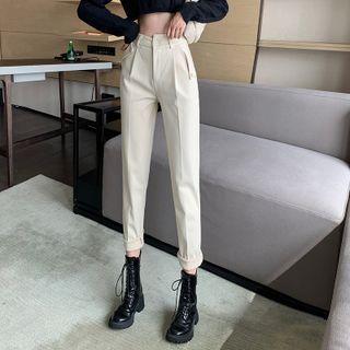 Asymmetrical High Waist Straight Leg Pants