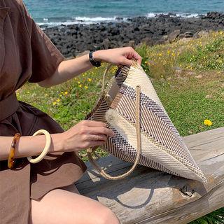 Fringe-edge Woven Shopper Bag