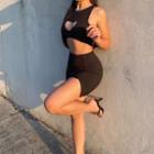 Set: Plain Cut-out Cropped Tank Top + Mini Skirt