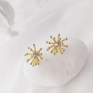 Alloy Rhinestone Earring Gold - One Size