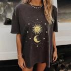 Sun & Moon Print Short-sleeve T-shirt