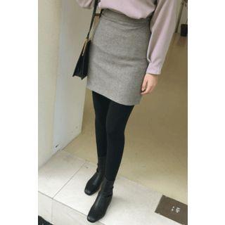 M Lange Wool Blend H-line Miniskirt