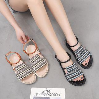 Ankle-strap Patterned Sandals