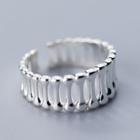 925 Sterling Silver Cutout Open Ring S925 Silver - As Shown In Figure - One Size