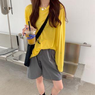 Loose-fit Long-sleeve Light T-shirt In 5 Colors