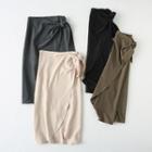Asymmetric Midi Straight-fit Wrap Skirt