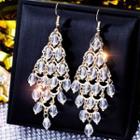 Faux Crystal Fringed Earring 1 Pair - E0343 - Transparent - One Size