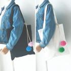 Pompom-accent Canvas Tote