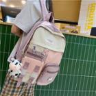 Set: Color Block Backpack + Cow Bag Charm