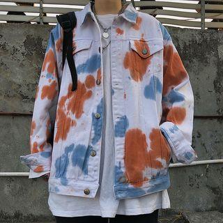 Tie-dye Loose-fit Denim Jacket