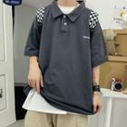 Couple Matching Letter Printed Short-sleeve Polo Shirt