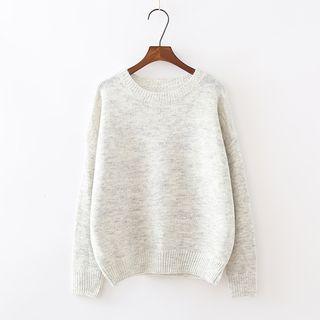 Long Sleeve Melange Knit Top
