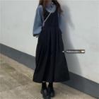 Long-sleeve Blouse + Pinafore Dress